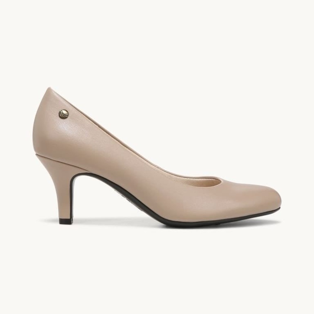 LifeStride Parigi Pump Taupe Womens Sz 7.5M Round Toe Kitten Heel Dress Shoe NEW - Picture 5 of 12